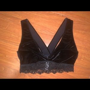Black Velvet Bralette XS